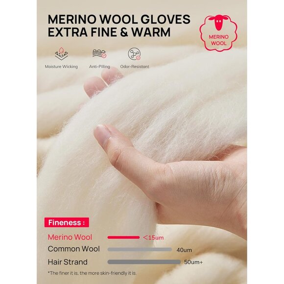 Women White Folding Cuff Touchscreen Soft Skin-Friendly Jacquard Knit Warm Glove - Picture 3 of 6